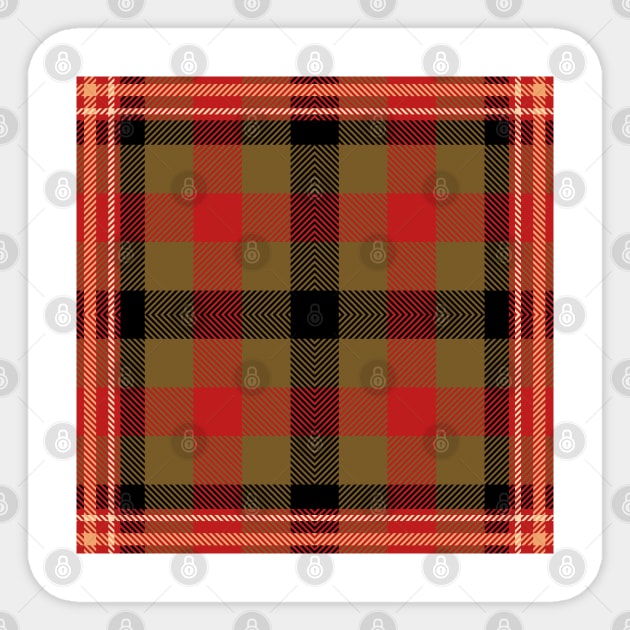 Red Black and camel Buffalo Plaid Pattern Sticker by teezeedy